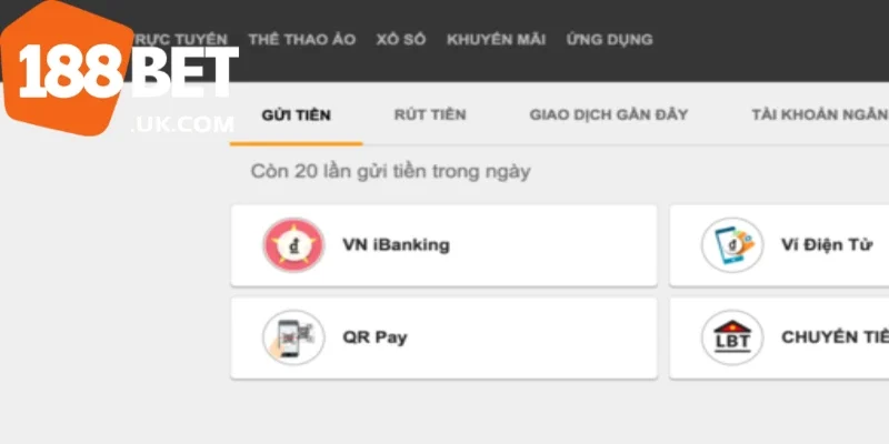 Hướng Dẫn Đăng Ký 188BET Nhanh Chóng Và Chi Tiết Nhất 3 Có rất nhiều phương thức thanh toán trong 188BET